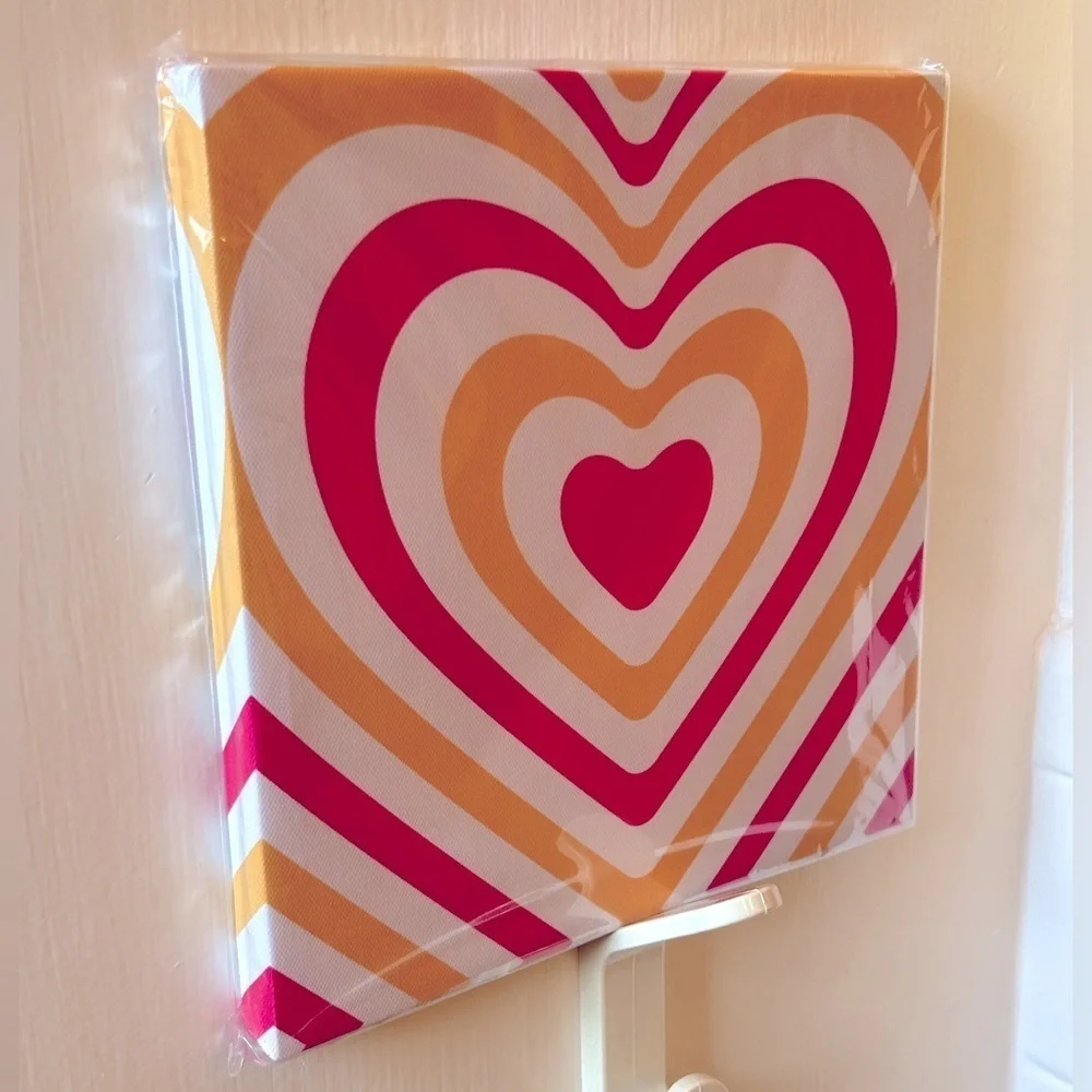 Bold HEARTs 8 x 8 Canvas Wall Art BOLD Pink + Yellow “Mad Love Yo” UO